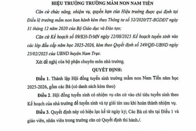 QUYẾT ĐỊNH TUYỂN SINH